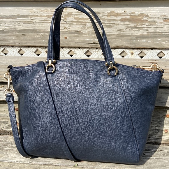 NWOT Coach Prairie Satchel Navy Midnight Leather Crossbody Handbag Purse - Picture 12 of 16